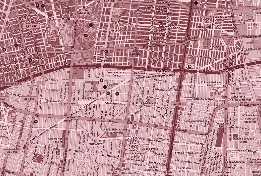 Mapa: Hotel Oslo en Eje Central y Viaducto, colonia Buenos Aires